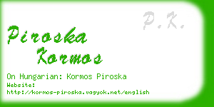 piroska kormos business card